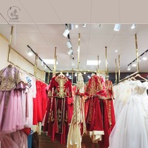 Stainless steel wedding dress display stand studio dress show clothing special shelf trailing wedding dress ceiling hanging hanger