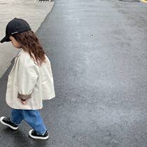  Crooked girl Korean childrens clothing 2021 autumn and winter childrens British style small suit Korean version of boys and girls handsome jacket