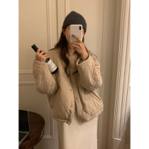 (JUSLIN) Japanese leisure heavy industry small Lingge quilt line short version clip light cotton suit G0903