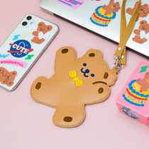milkjoy bear card clip cute access control with lanyard bus card set student campus card meal card bag ins Wind