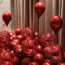 Wedding floating helium nitrogen ball decoration pomegranate big red metal silver birthday wedding room set scene layout