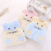 Baby children warm vest Female baby spring and autumn and winter thin section boy girl newborn child pure cotton horse padded vest