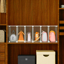 Shelf wardrobe storage bag dustproof fashion layered rack womens bag leather bag transparent storage artifact