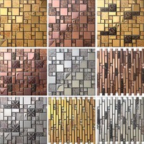 Long crystal glass mosaic gold and silver TV background wall porch living room aisle bathroom kitchen tile
