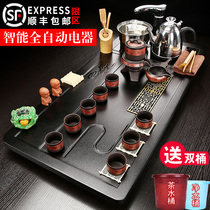Automatic induction cooker ceramic purple sand kung fu tea set home living room office tea tray simple large tea table