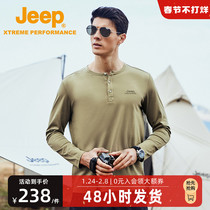Jeep Jeep 2022 Spring and Autumn Long Sleeve Crewneck T-shirt Shirt Cotton Skin-Friendly Breathable Backing Shirt Outdoor Casual Clothes