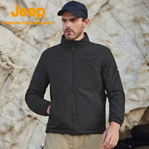 Jeep Jeep autumn winter outdoor windproof jacket men plus velvet double-sided jacket lightweight waterproof fleece jacket
