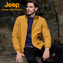 jeep autumn winter casual double-sided jacket men warm anti-Pilling fleece jacket business stand neck cardigan