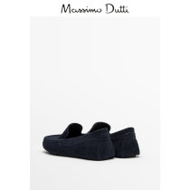 Massimo Dutti men's shoes blue suede leather home men's casual low-top fashion moccasin shoes 12310850400