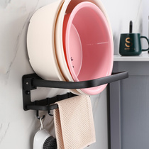 Kitchen sink basket storage rack Storage rack Wall-mounted hole-free bathroom toilet washbasin rack