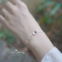 White Eustoma# Austrian crystal bracelet ins niche design S925 sterling silver minimalist student girlfriends bracelet