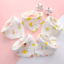 Baby pure cotton saliva towel freshmen men and women baby anti-spitting milk triangle round mouth a type gauze surrounding pocket Summer scarves