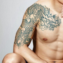 Buy one get two tattoo stickers waterproof durable shawl over shoulder chest Dragon simulation blood Wolf Eagle tattoo sticker