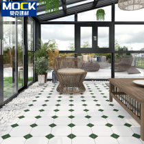 Net Red dark green tiles kitchen bathroom wall tiles floor tiles toilet toilet octagonal tiles all porcelain small pieces