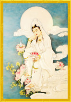 Custom Guanyin Bodhisattva portrait Buddha painting Photo paper Plastic Guanyin Tuoshi Bound Guanyin Double-sided printing