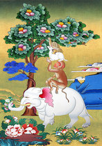 Auspicious Si Rui portrait Buddha statue painting photo paper plastic sealing crystal table auspicious pattern customization