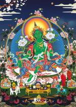 Customized Green Duomao Portrait Buddha Painting Photo Paper Plastic Enclosure HD Avalokitesvara Bodhisattva Incarnation