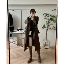 Laisse LAISS long blazer women 2021 autumn Korean version of temperament Joker to wear advanced sense windbreaker