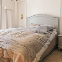 Yuemi solid wood childrens bed 1 35 m drawer high Box storage high grade gray white female Boy single double bed customized