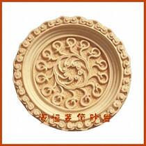 Haiheng sandstone crafts sculpture relief round carving background wall landscape decoration-comic flower pendant