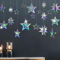 Jewelry Store Zhou Enqing Theme Decoration Hollowed-out Stars Hang Accessories Shop Inner Zhou Annual Celebration Activities Atmosphere Ceiling Pendant