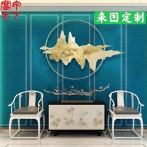 Metal wrought iron mountain shadow stainless steel home wall living room bedroom wall decoration corridor ornaments