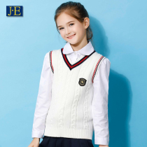 Girl vest knitting shirt 2022 new spring and autumn wear little girl - gas children plus thicker sweater