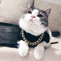 Pet cat dog necklace thick gold chain cat photo accessories method fight bully jewelry gold chain decoration
