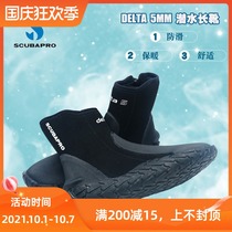 Scubapro Delta-Club 5mm diving boots non-slip wear-resistant warm zipper long tube thin diving shoes