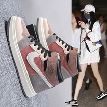 High canvas shoes womens 2021 new womens shoes autumn explosive Joker small white shoes foreign gas thick bottom board shoes ins tide