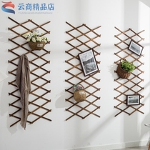 Outdoor anti-corrosion wood fence Telescopic solid wood fence climbing pergola Garden fence fence Wall decoration grid flower frame