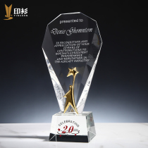 High-end new five-star Crystal trophy customized various sports competition prizes souvenir medals retired souvenir