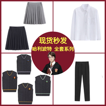 Harry Potter Hogwarts School of Magic Hermione with pleated skirt Gryffindor sweater shirt black pants