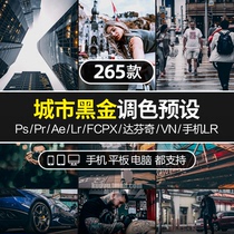 LR PS VN preset Industrial Wind City Black Gold Night View travel street portrait PR AE FCPX color color filter