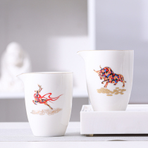 Light luxury high white porcelain tea fair Cup kung fu tea set cup tea cup tea cup tea leakage Cup ceramic tea sea Gong Cup