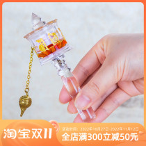 Tibetan-style home transparent six-character mantra prayer wheel Lotus hand-cranked prayer wheel medium size