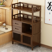 Storage rack multifunctional tea cabinet rack tea table multi-layer storage rack Chinese porch bogully shelf Baoge bookshelf solid wood