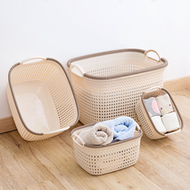 Basket plastic storage basket desktop various storage artifacts imitation rattan plastic basket finishing basket snack storage frame