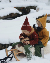 Winter new Dutch KS Gauding children cute elf hat jacket with velvet thickened wool top