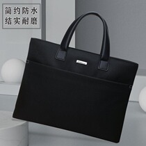 Briefcase handbag Mens Business Package A4 File Package Canvas Work Bag Minimalist Waterproof Meeting Bag Customizable