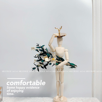 Creative puppet man dried flower bouquet natural living room real flower ornaments joint man hug flower eucalyptus leaf ins