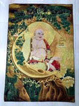 Maitreya Buddha antiques collection calligraphy and painting Thangka woven brocade silk embroidery Su embroidery banner new listing