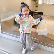 Girls Lianhood Spring and Autumn 2022 New Child Bottling Tide Ocean Gas Trendy Womens Blouses Childrens Spring Clothing