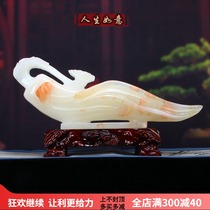 Natural Pakistan Jade life wishful ornaments ginseng art home accessories living room entrance crafts