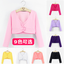 Childrens dance clothes shawl girls practice clothes autumn and winter small coat ballet Chinese dance sweater long sleeve shoulder outside
