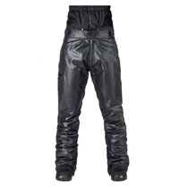 Leather pants texture full black slim stand thin professional ski pants women HF cotton warm removable snow skirt