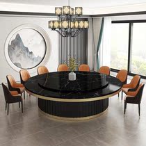 Hotel Electric Dining Table Big Round Table New Chinese Hotel Table And Chairs Hotpot Round Table Restaurant Banquet Table 20 people