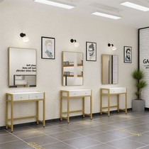 Barbershop mirror table Net red hair shop mirror Hair salon special cabinet with lights One-piece mirror Trendy hair cut mirror