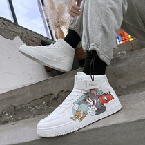 aij air force 1 mens shoes spring 2022 new cartoon cats and mice joint sports casual high helper board shoes men