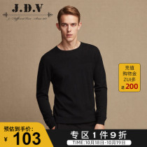 JDV mens Olai autumn new mens black fashion texture round neck knitwear WOT7198BLK
